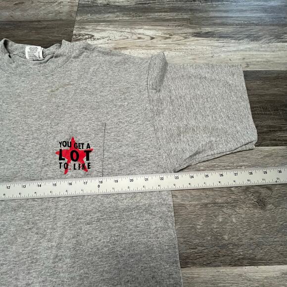 Vintage 90s Marlboro You Get A Lot To Like Gray T-Shirt Mens XL Pocket Tee USA - Picture 8 of 10